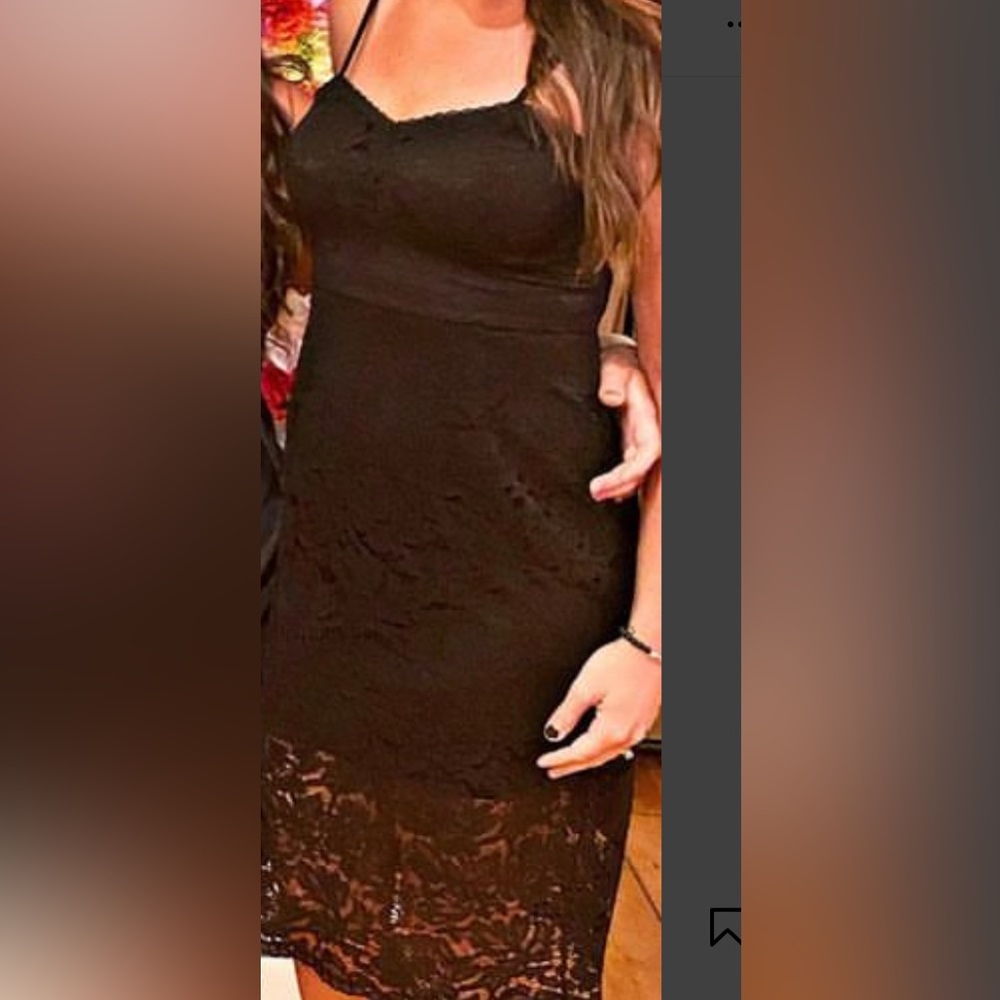 Black lace spaghetti dress. The perfect Little black dress!